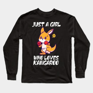 Just A Girl Who Loves Kangaroo Australian Boxer Long Sleeve T-Shirt